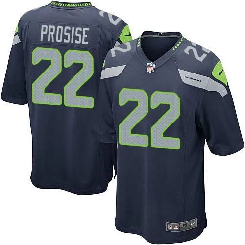 Men Seattle Seahawks #22 C.J Prosise Nike Navy Game NFL Jersey